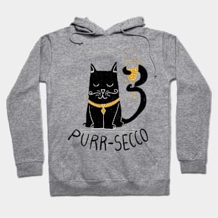 Purr-secco cat cute t shirt design funny pun Hoodie